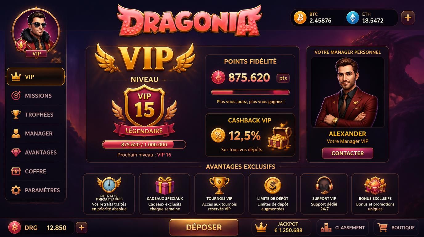 Programme VIP avec avantages premium pour joueurs fidĂšles en crypto